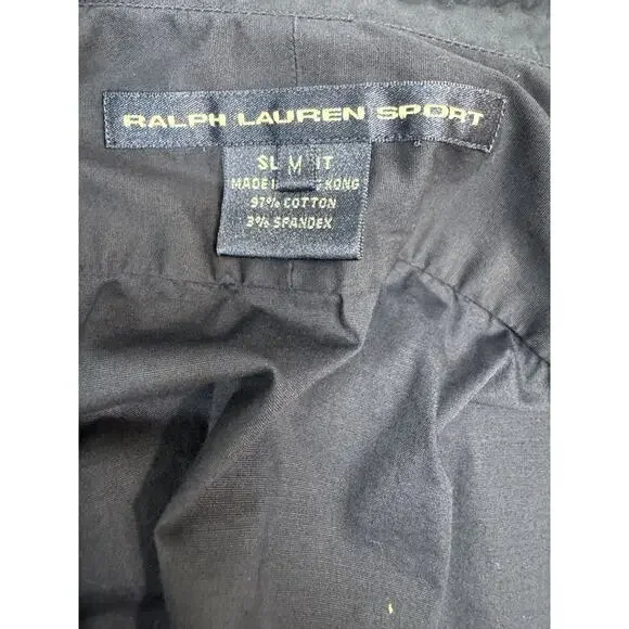 Vintage Ralph LaurenSport Slim Fit Navy Button Down Men's Medium Stretch Cotton - Picture 5 of 8